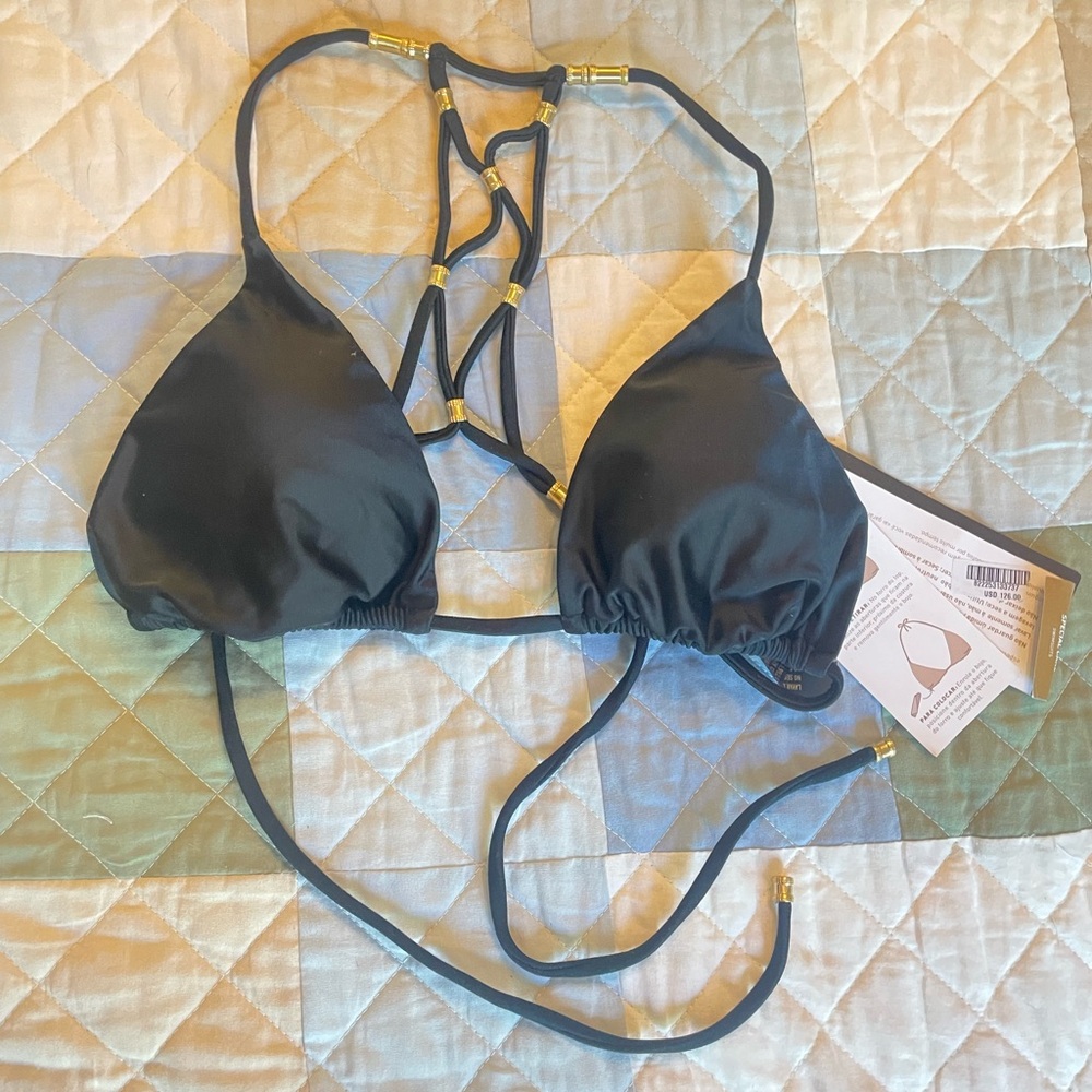 ViX string bikini top in black